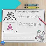 January Name Practice Worksheets and Activities