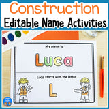 Construction Name Practice Worksheets and Activities