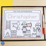Construction Name Practice Worksheets and Activities