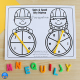 Construction Name Practice Worksheets and Activities