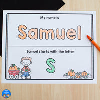 October Name Practice Worksheets and Activities