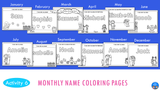 Monthly Name Practice Worksheets and Activities YEAR-LONG BUNDLE