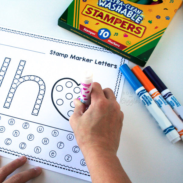 Marker Inscription Worksheet.pdf Letter Recognition Worksheets for Stamp Markers – Books and Giggles