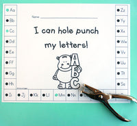 Hole Punch Letter Worksheets